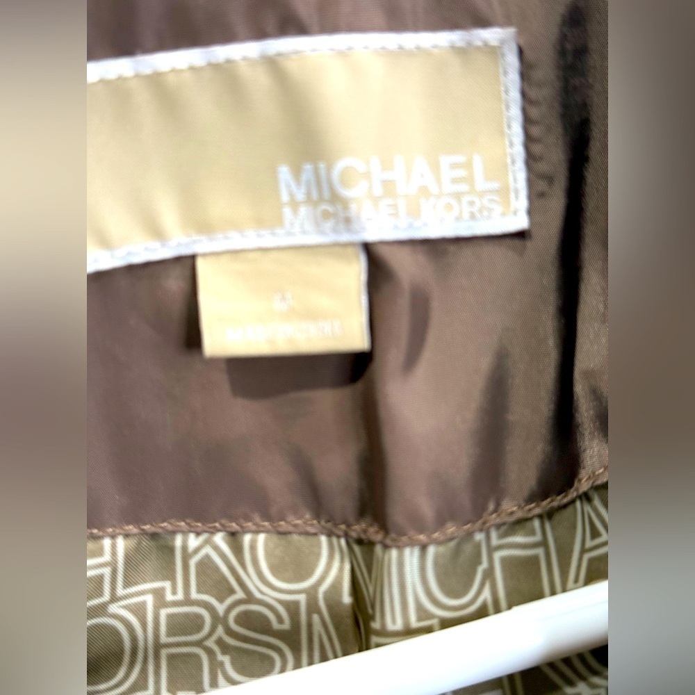 Michael Kors Women's Quilted Belted Coat Anorak Truffle SZ-M
